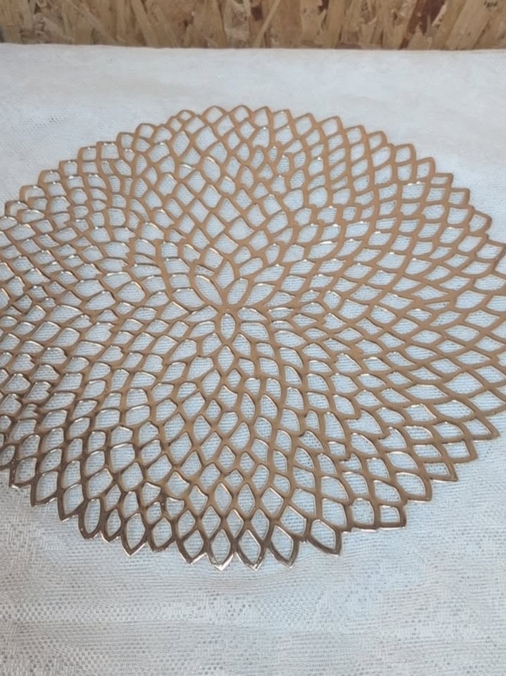 Set of 12 Rose Gold Metallic Cutout Floral Place Mats Table Chargers